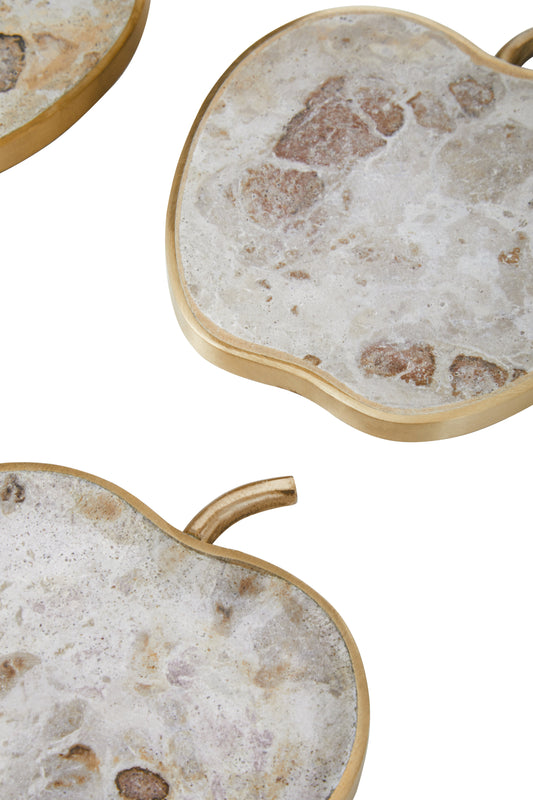 Organico Apple Shaped Marble Coasters