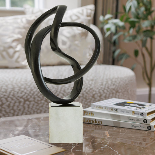 Mirano Black Finish Aluminium Knot Sculpture