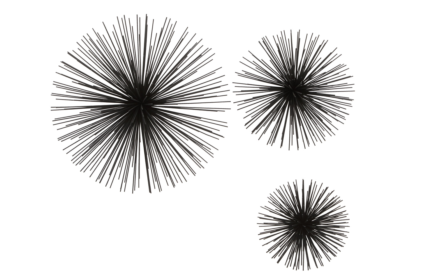 Mirano Set Of 3 Black Finish Starburst Wall Decor