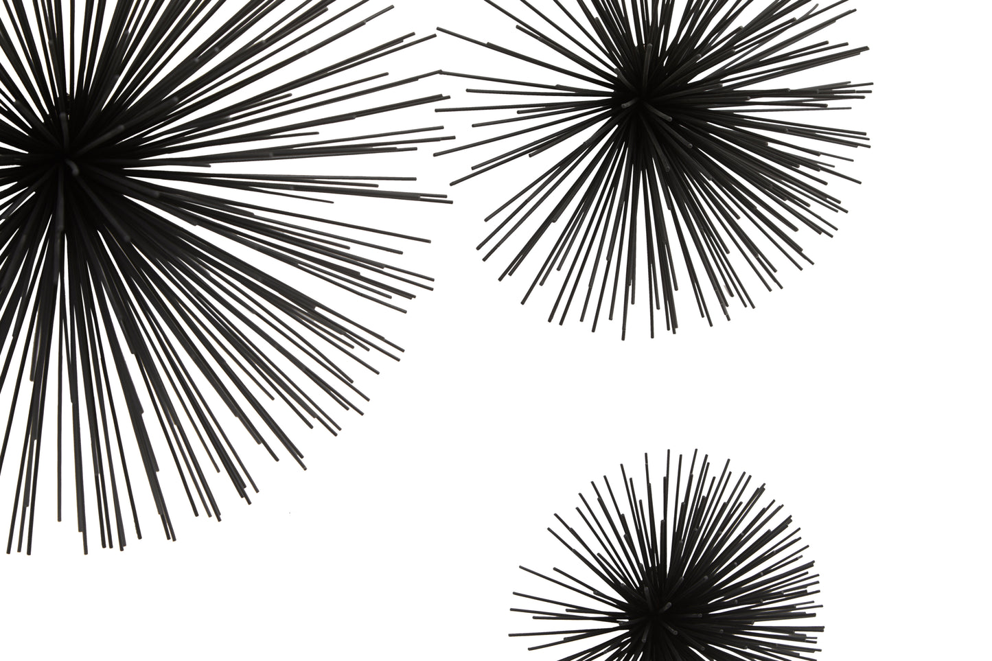 Mirano Set Of 3 Black Finish Starburst Wall Decor