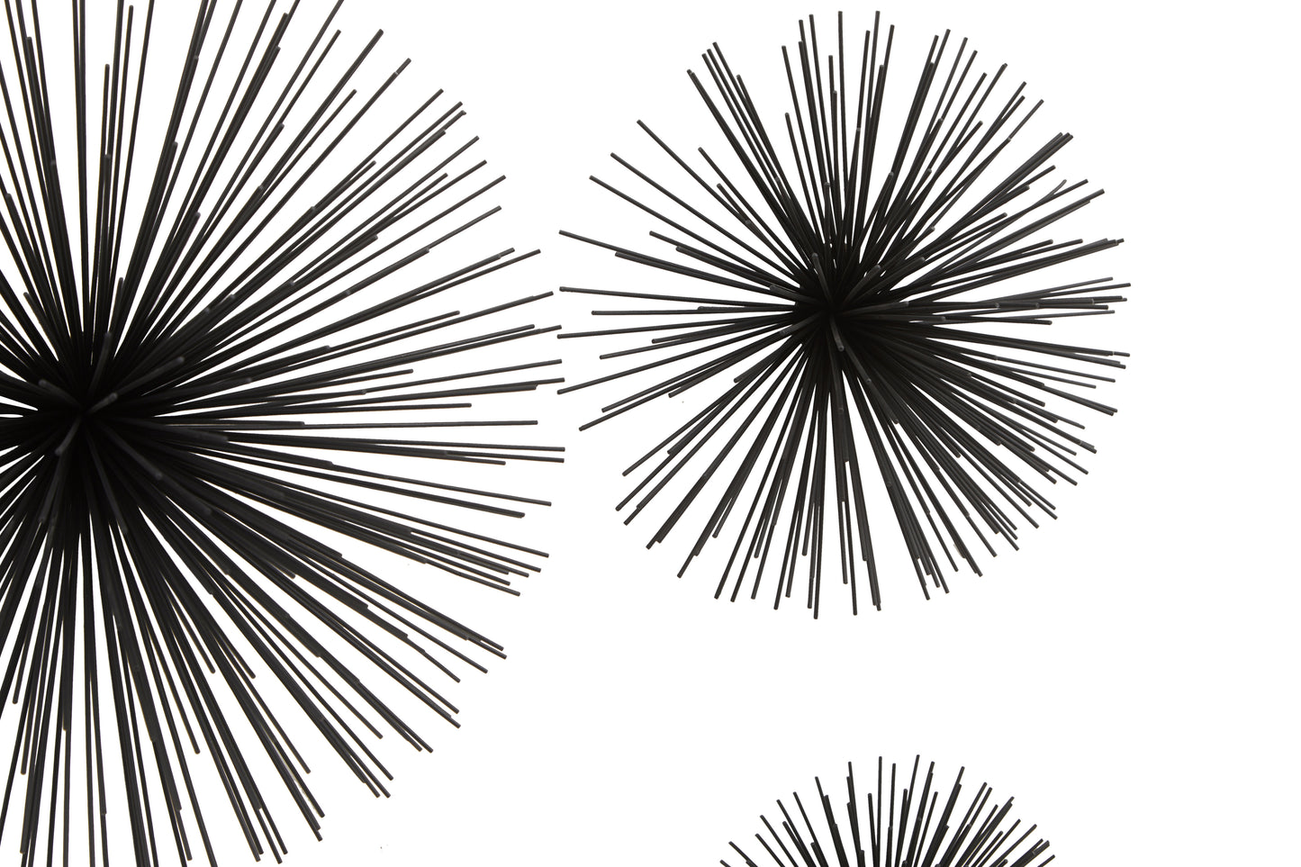 Mirano Set Of 3 Black Finish Starburst Wall Decor