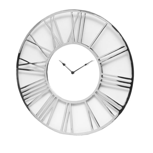 Medium Round 50cm Chrome Wall Clock