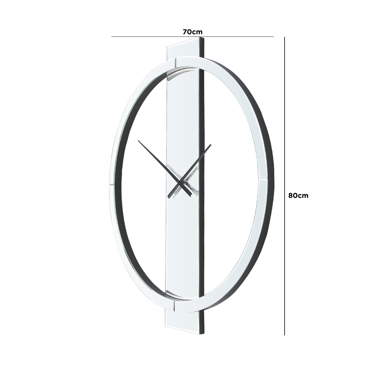 Medium Round 50cm Chrome Wall Clock