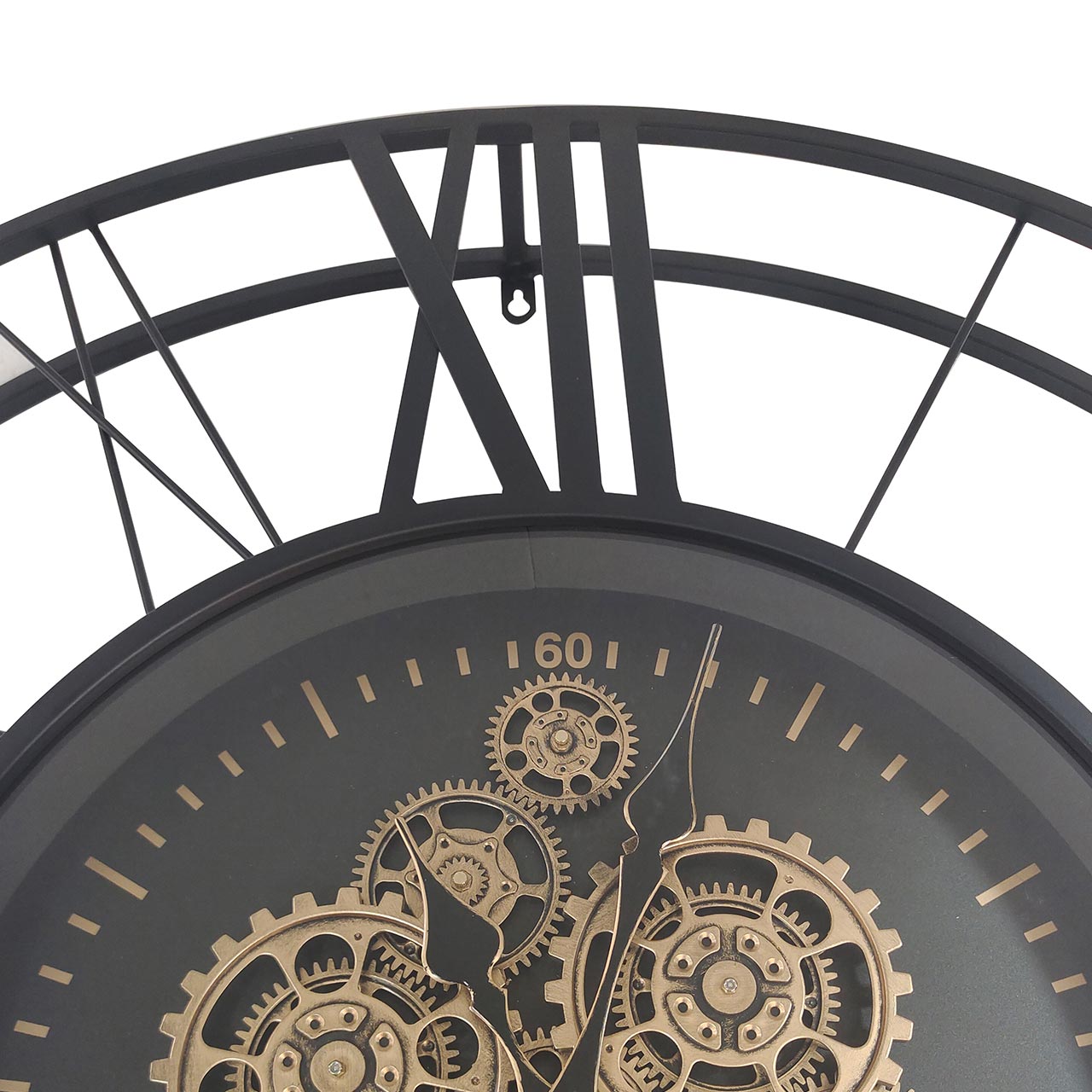 80cm Black and Gold Gears Wall Clock