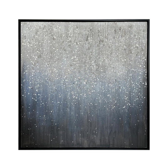 83x83 Framed Light Blue Grey and Brown Abstract Canvas