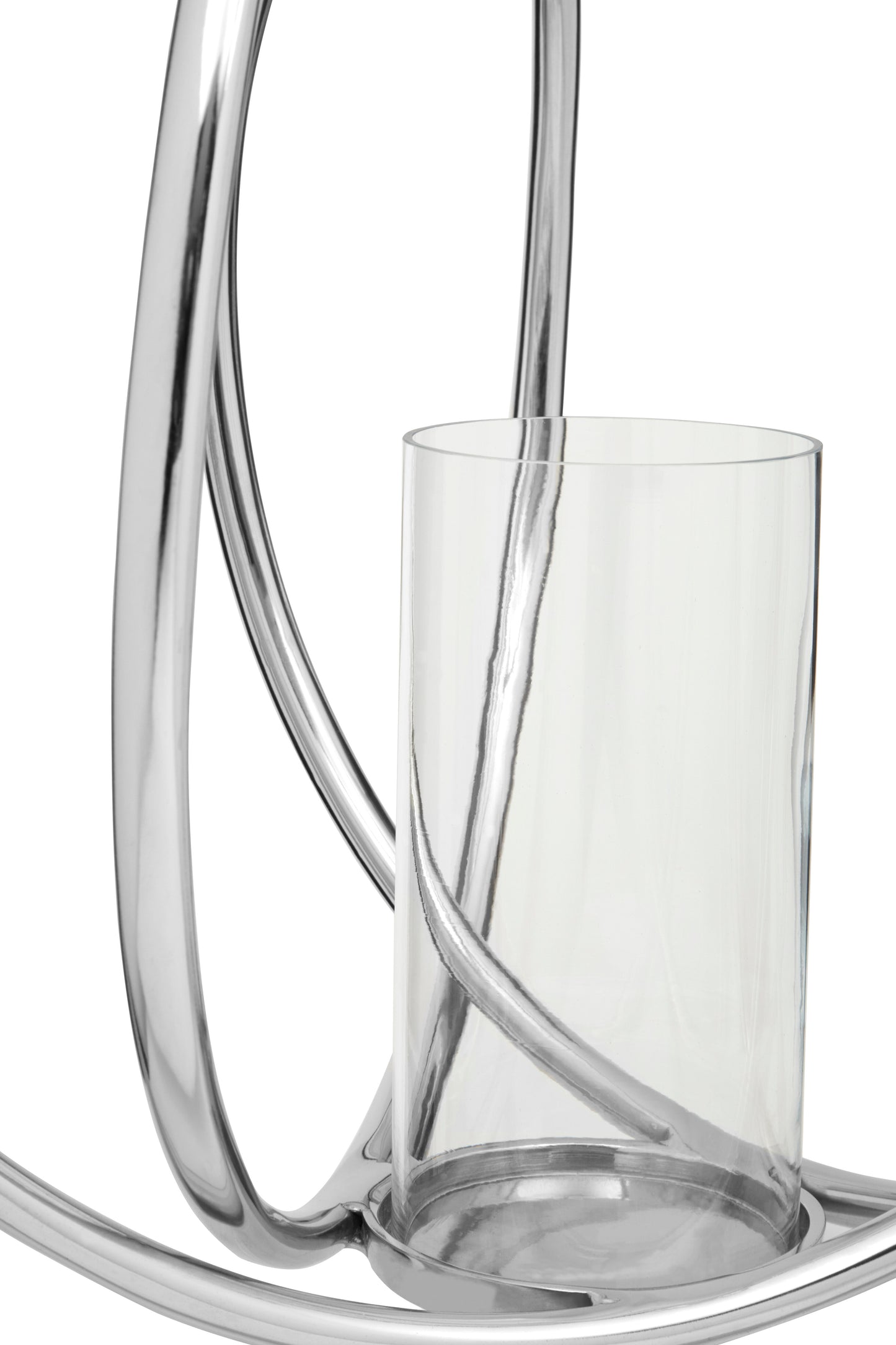 Aura Large Silver Finish Candle Holder