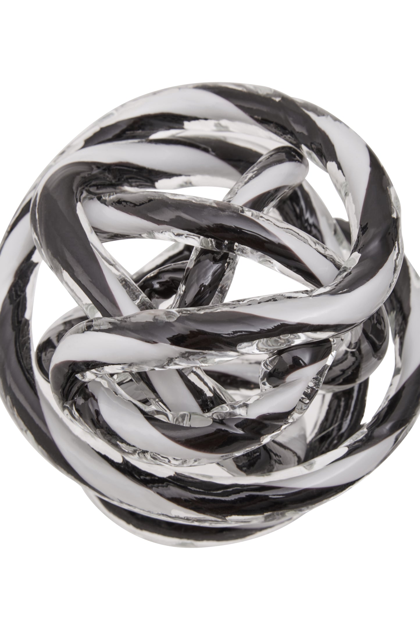 Knot Decor Black And White Glass Ornament