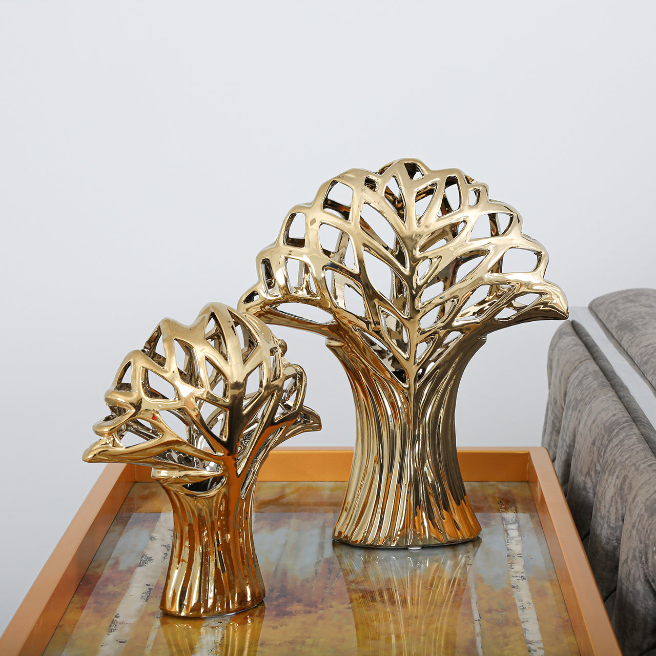 Large Tree Sculpture Gold