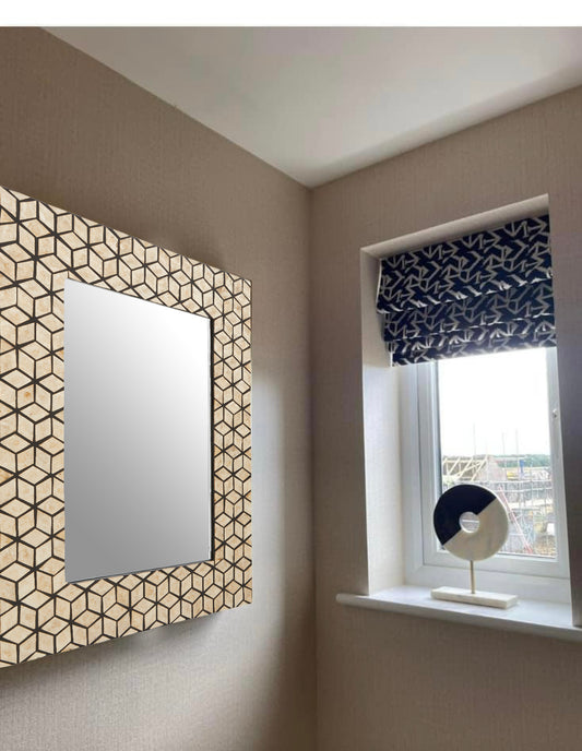 Palu Black And Gold cm Cube Wall Mirror