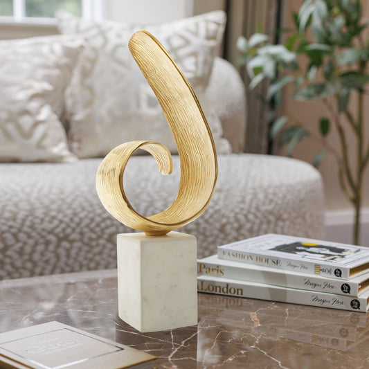 Mirano Gold Finish Curl Sculpture