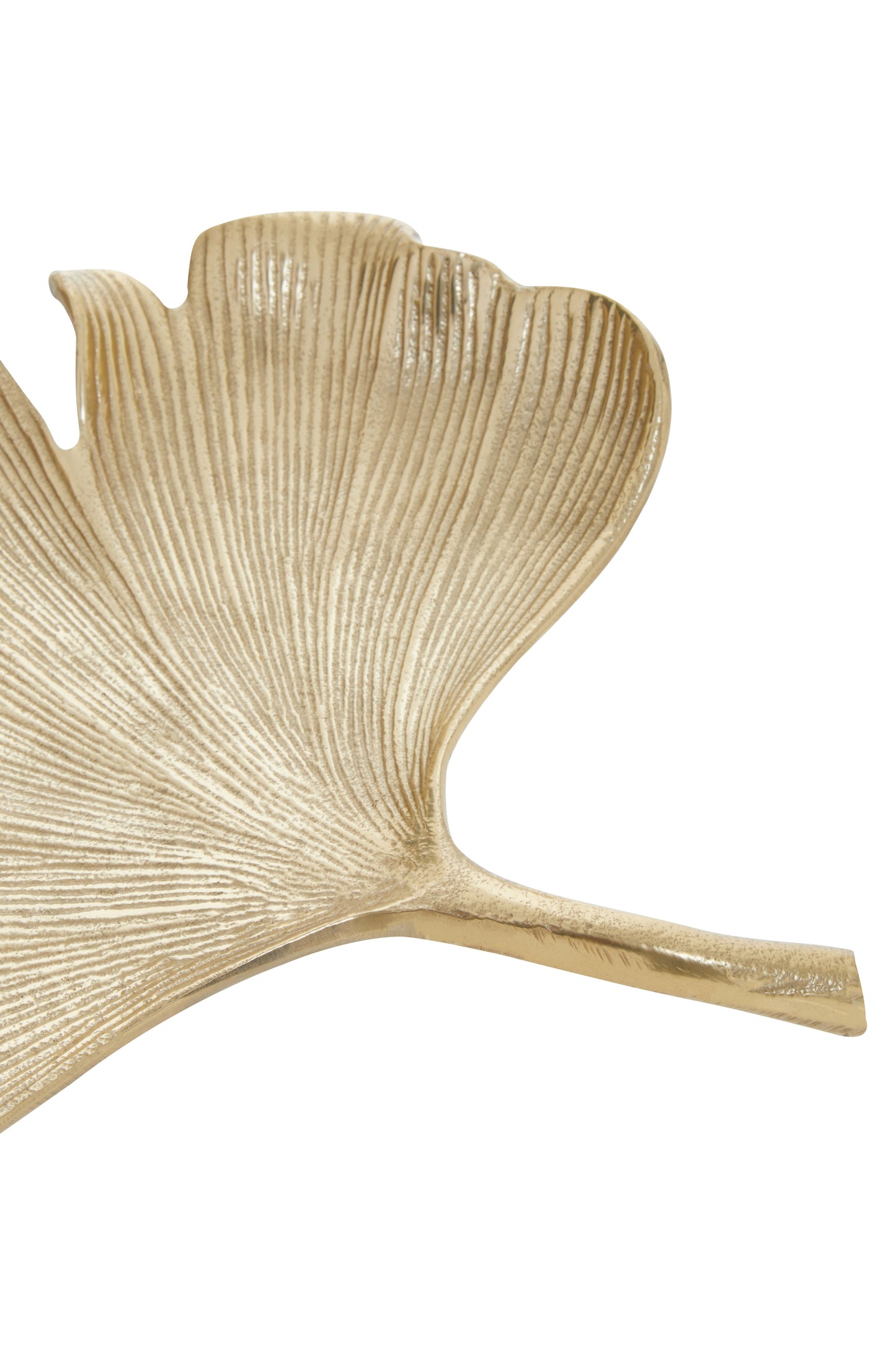 Prato Antique Gold Finish Ginkgo Dish