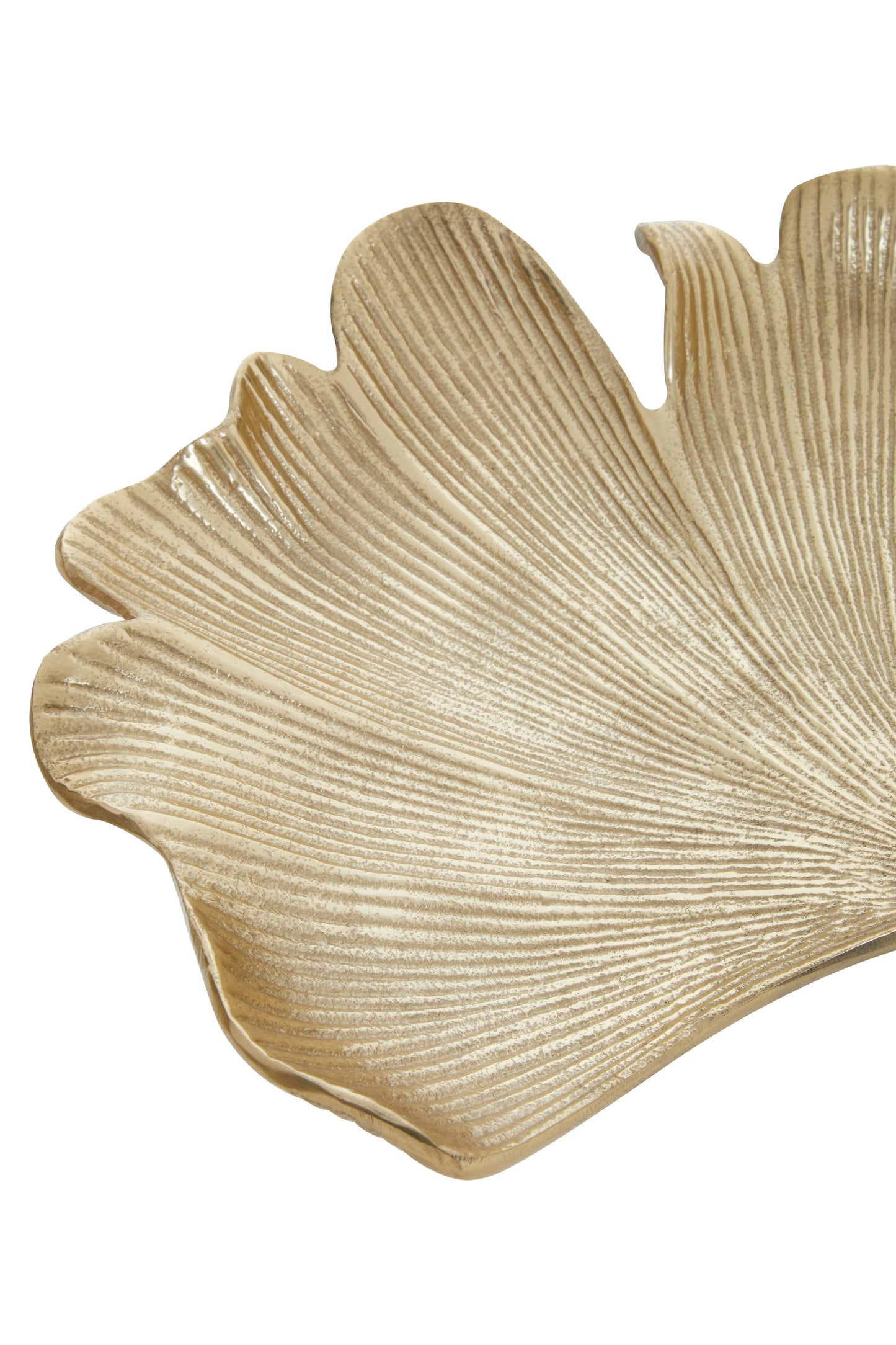 Prato Antique Gold Finish Ginkgo Dish