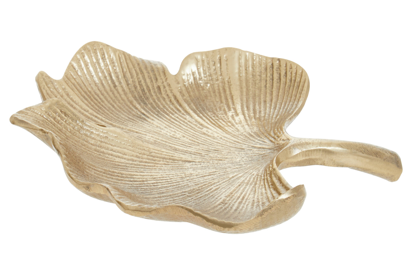 Prato Antique Gold Finish Ginkgo Dish