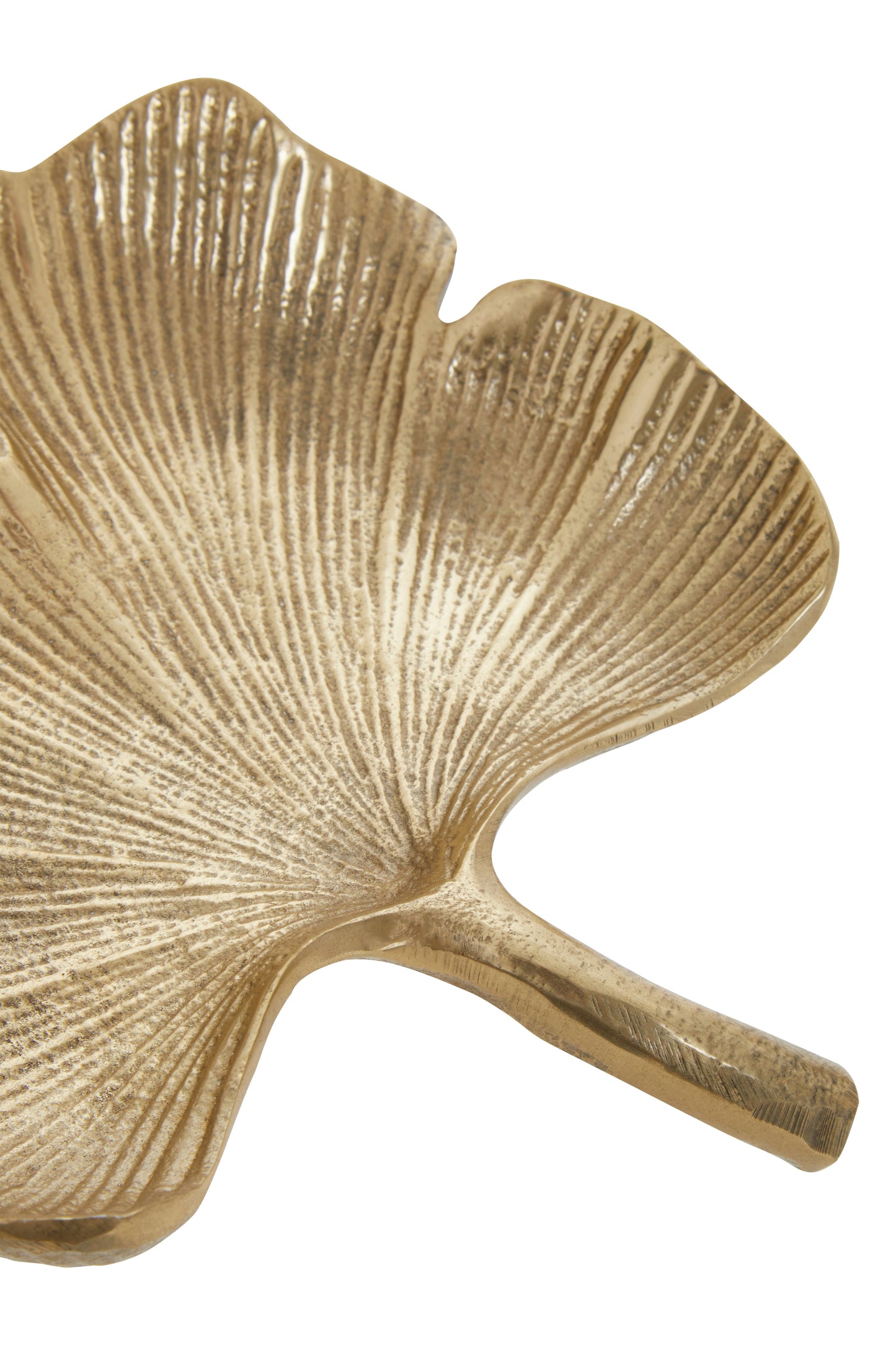 Prato Antique Gold Finish Ginkgo Dish