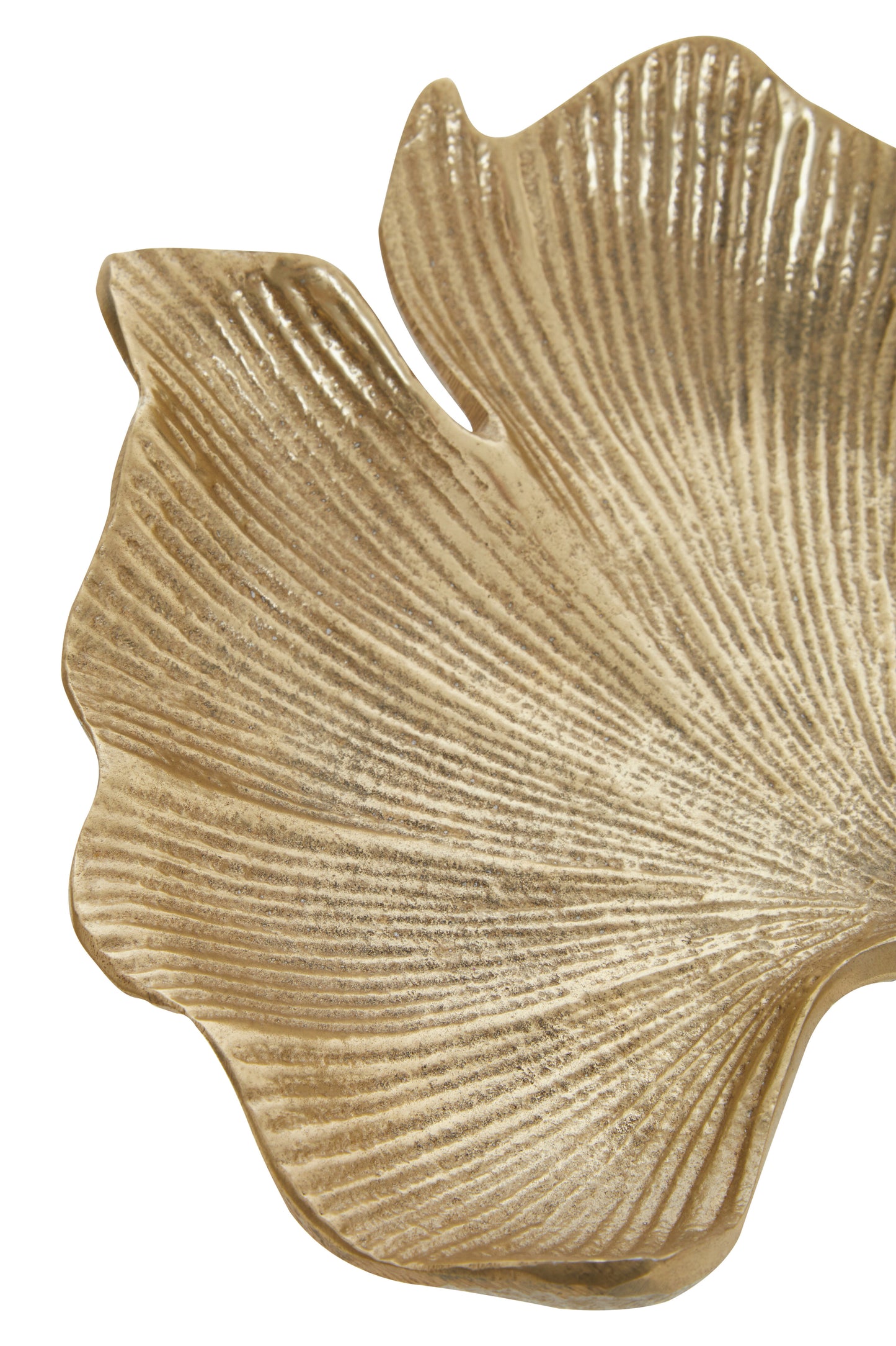 Prato Antique Gold Finish Ginkgo Dish