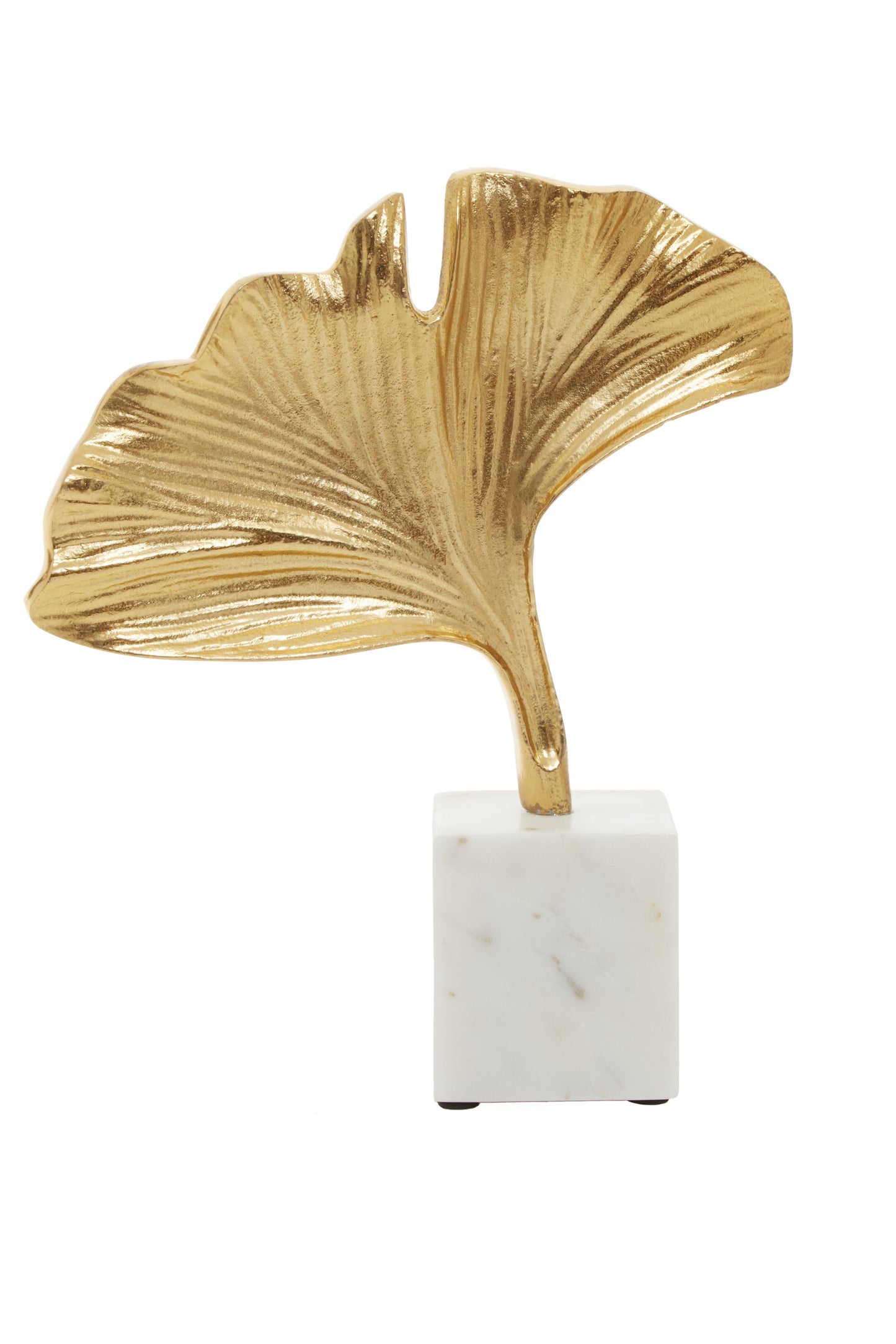 Mirano Gold Finish Ginkgo Sculpture