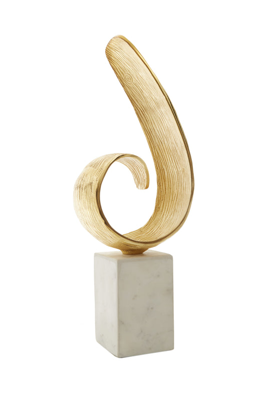 Mirano Gold Finish Curl Sculpture