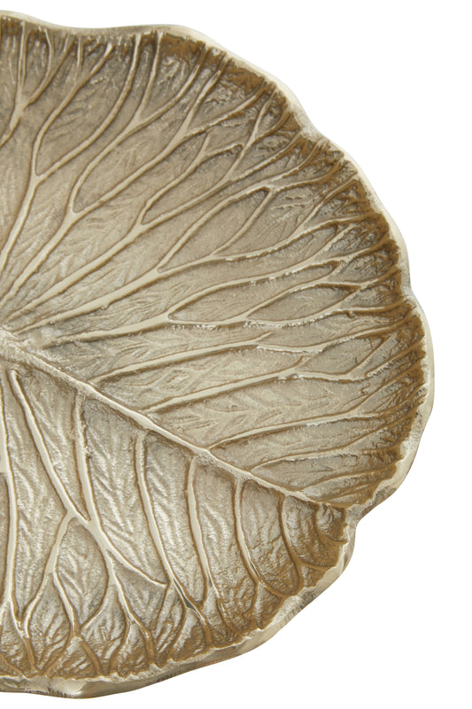 Salma Gold Finish Lotus Leaf Plate