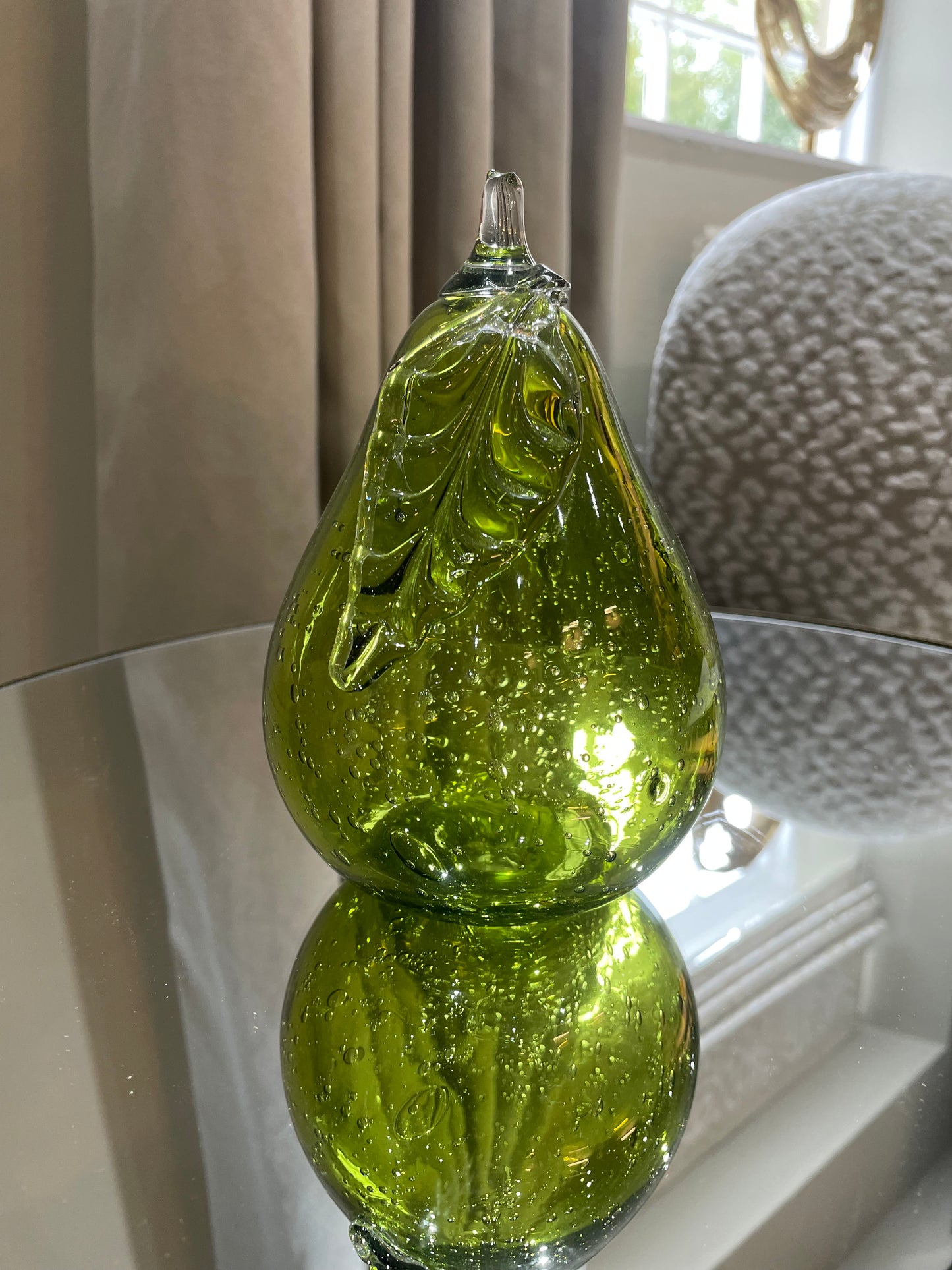 Green Glass Pear Ornament