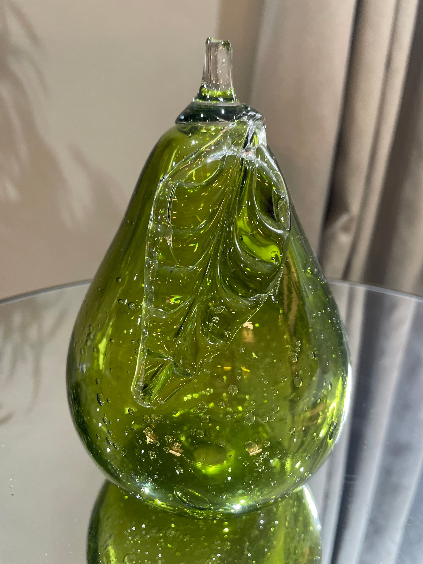 Green Glass Pear Ornament