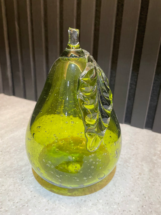 Green Glass Pear Ornament