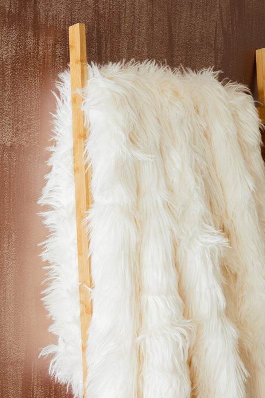 Bosie Lamina Cream Fur Throw