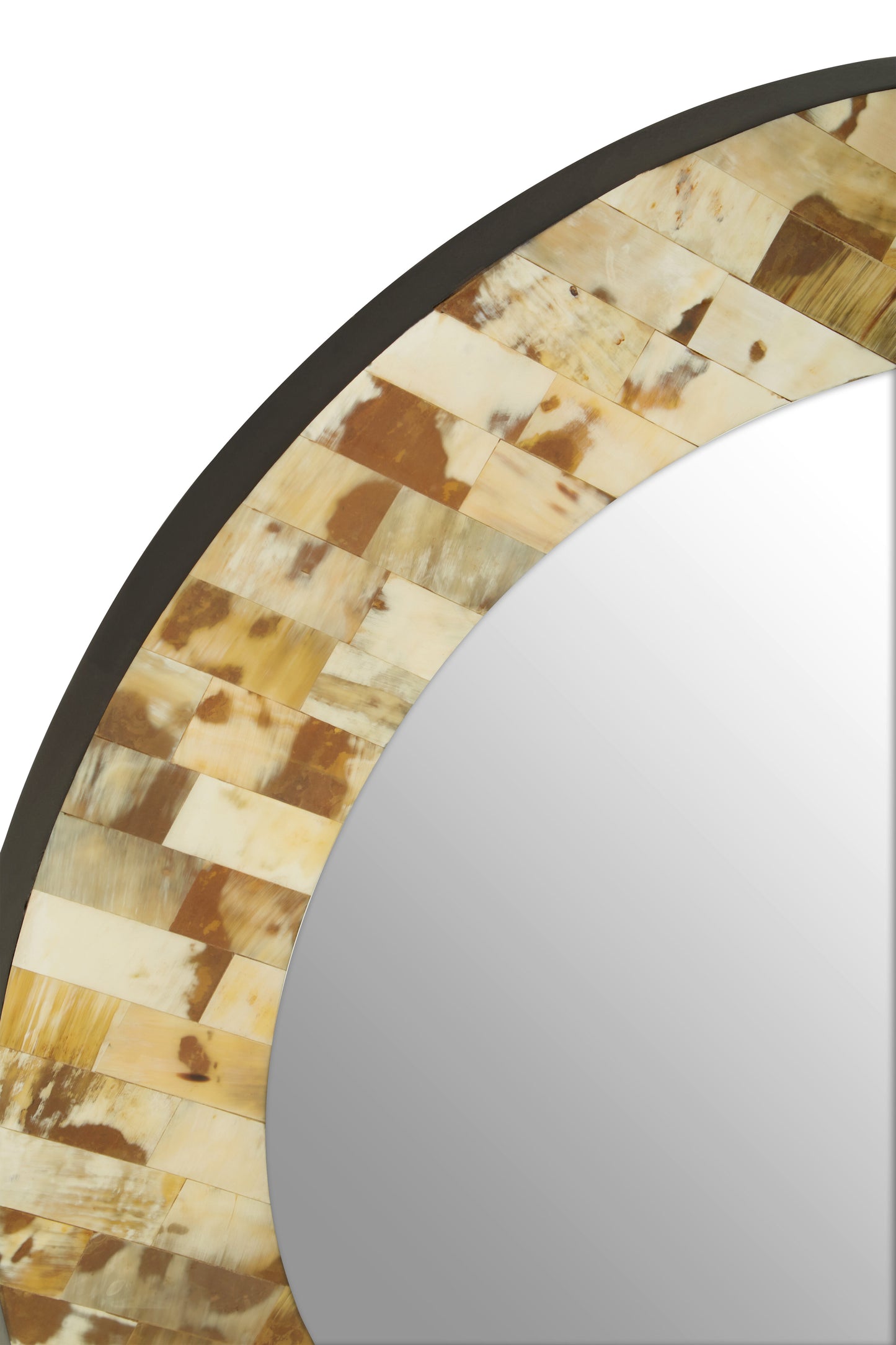 Obra Round Cream Mother of Pearl Wall Mirror