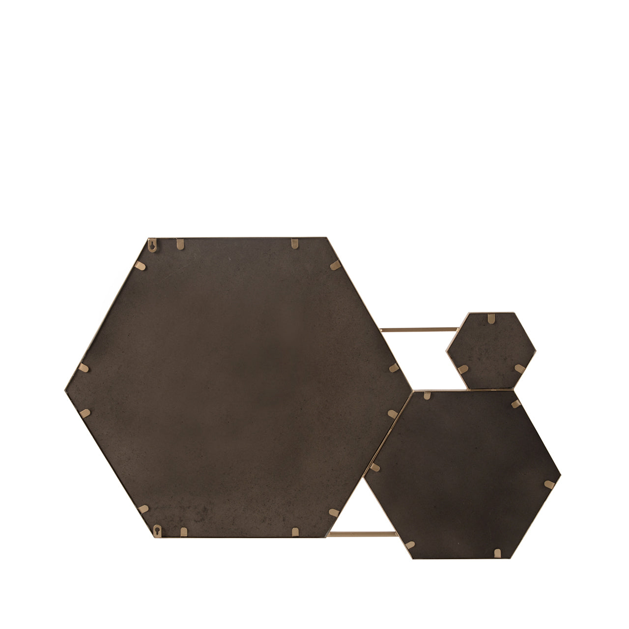 100cm Gold Hexagons with Fantastic Metal Frame Wall Mirror