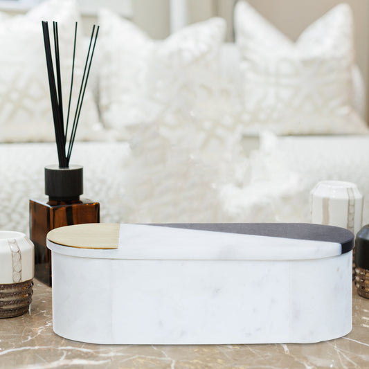 Omari Oblong Marble Trinket Box