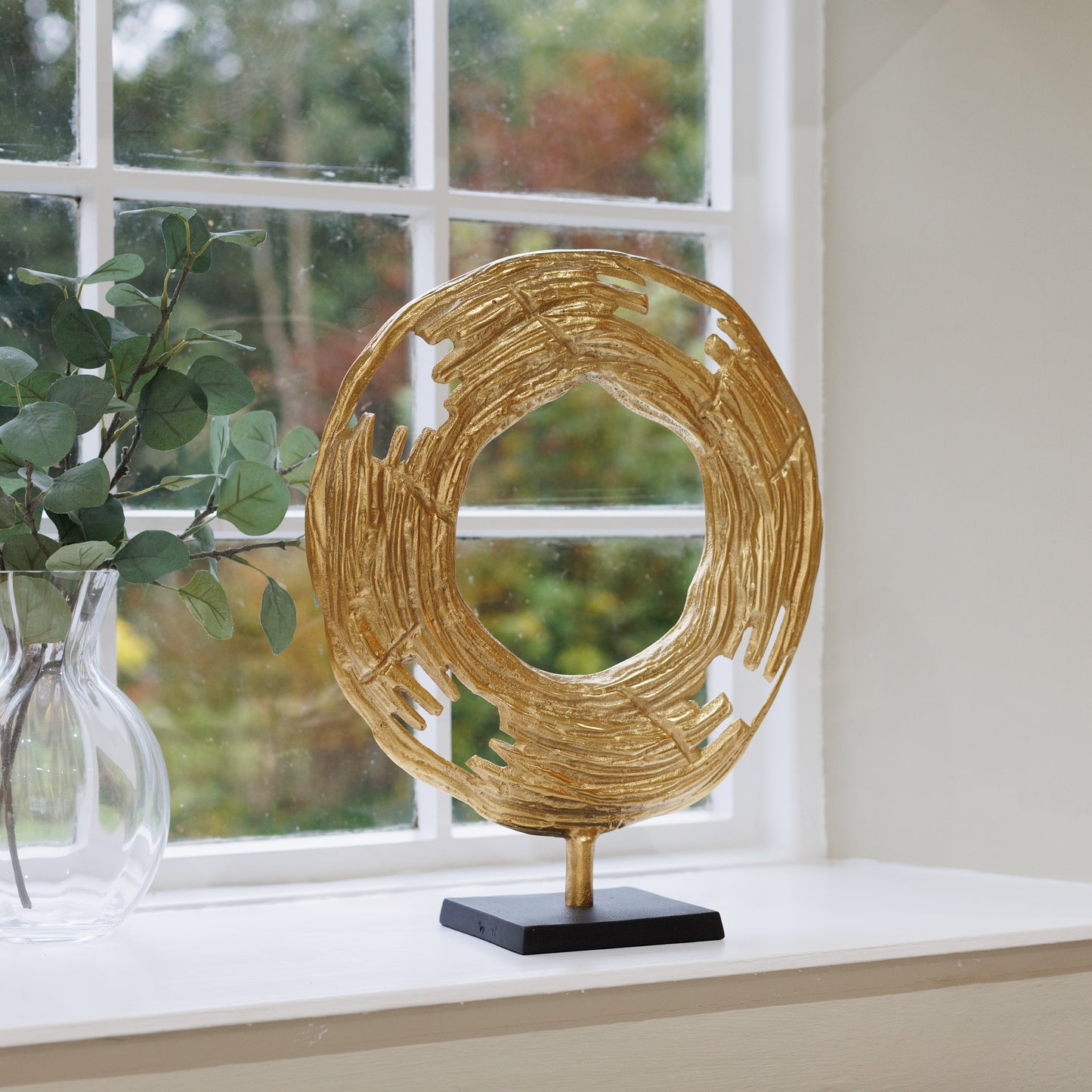 Gold Round Metal Sculpture