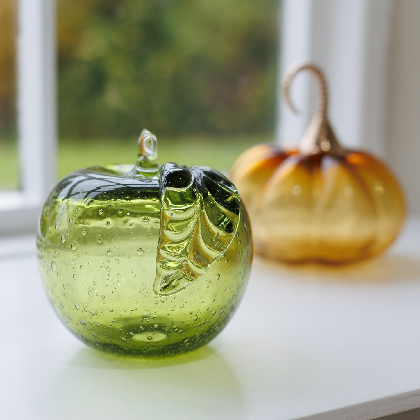 Green Glass Apple Ornament