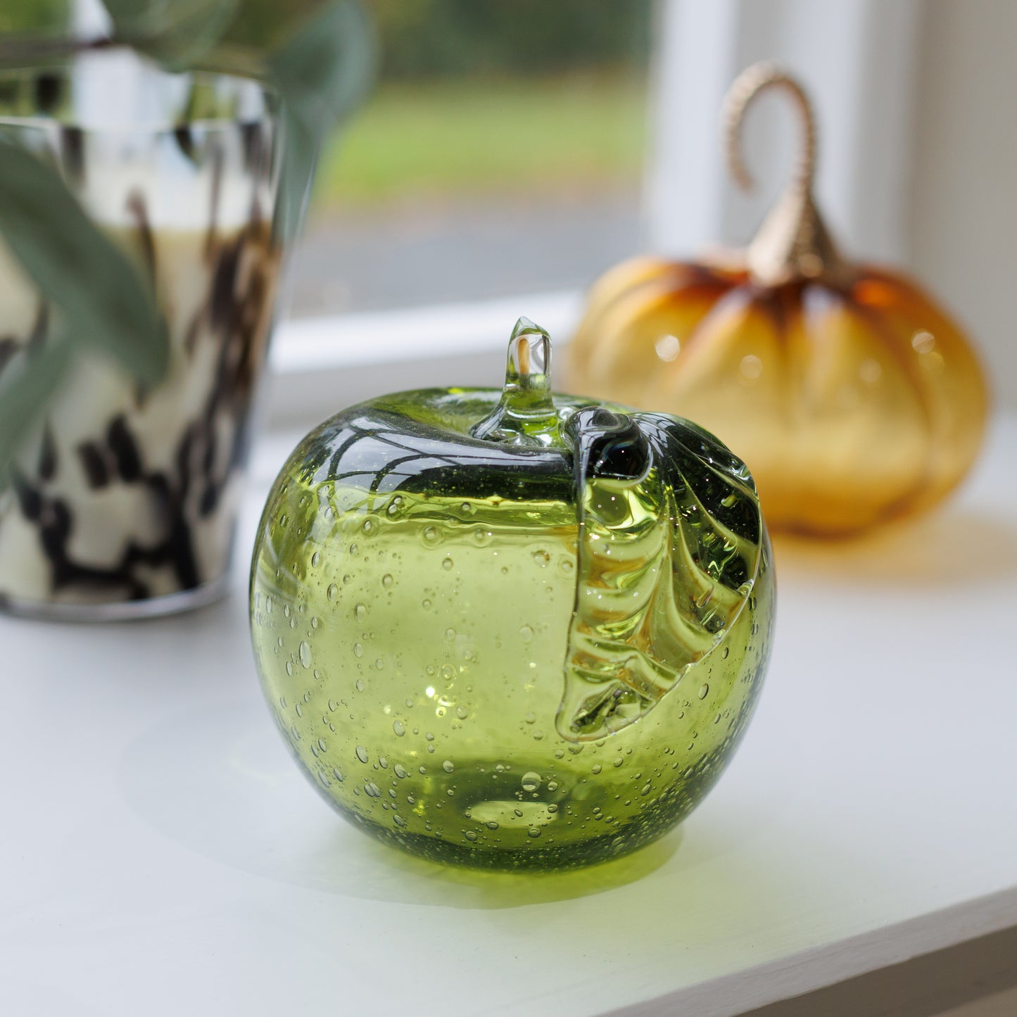 Green Glass Apple Ornament