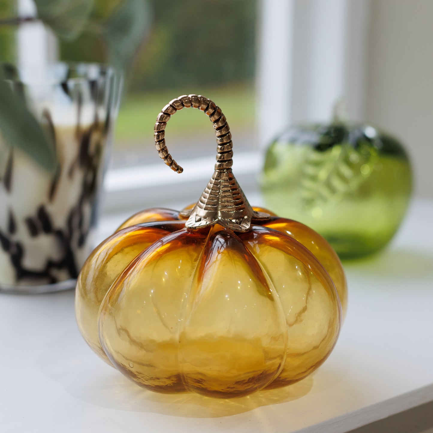 Orange Glass Pumpkin Ornament