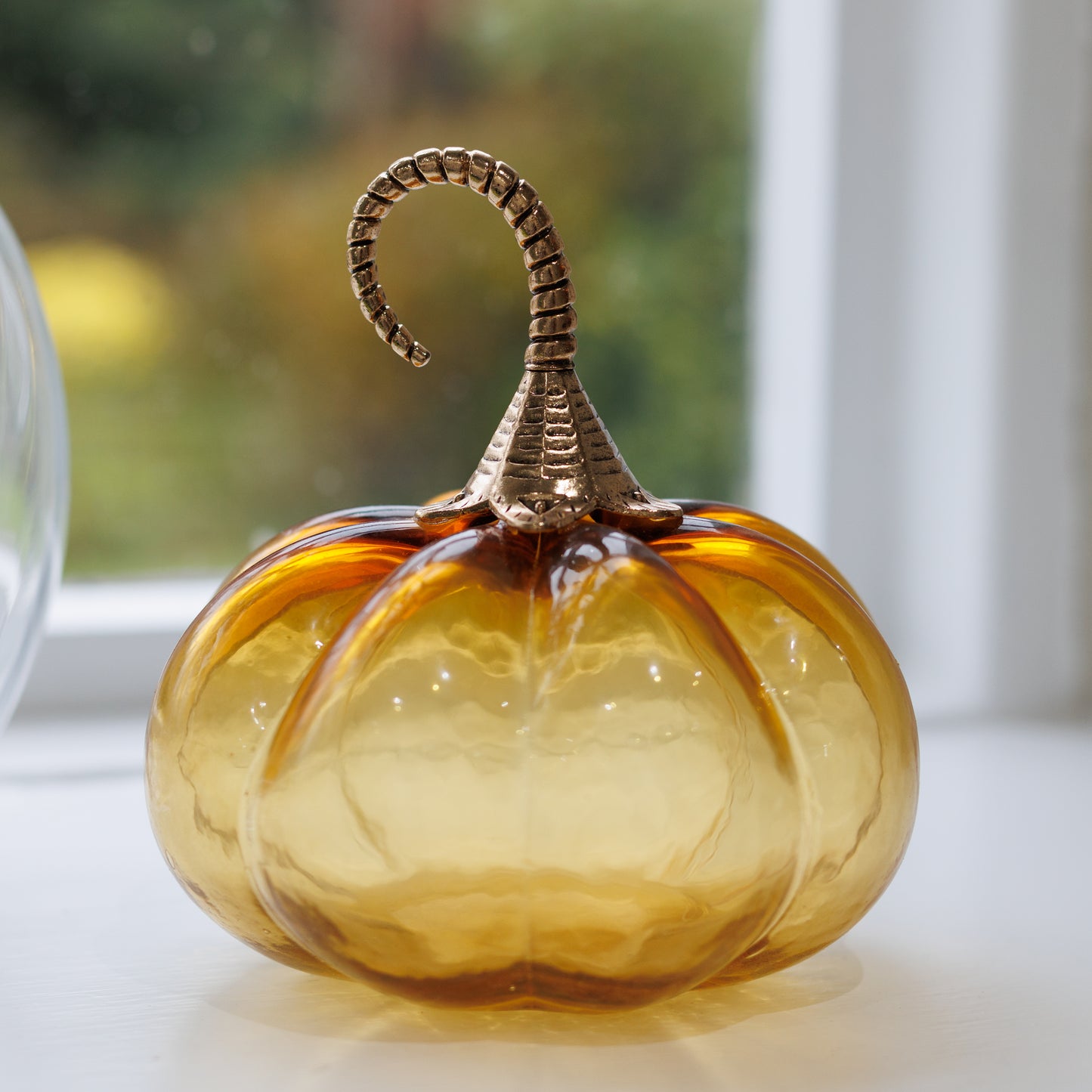 Orange Glass Pumpkin Ornament