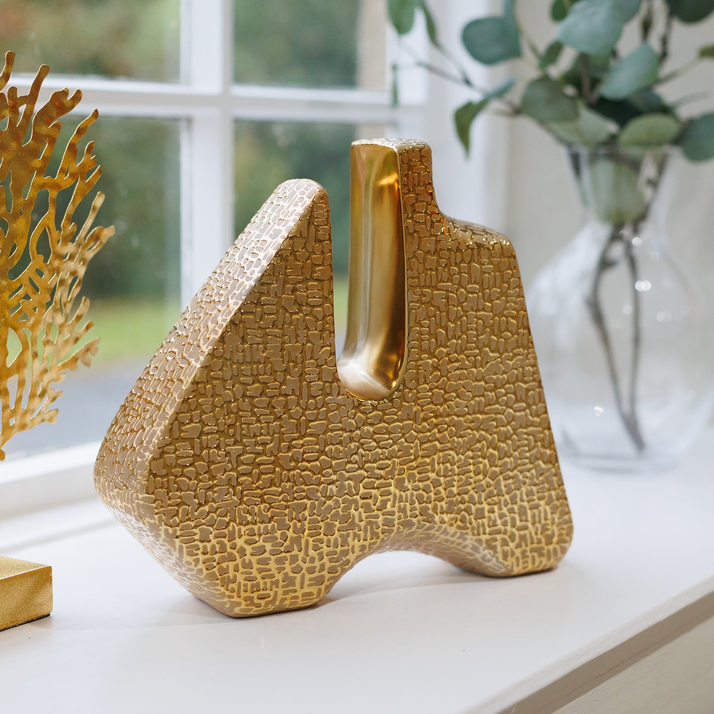 Gold Textured Sculpture Decoration