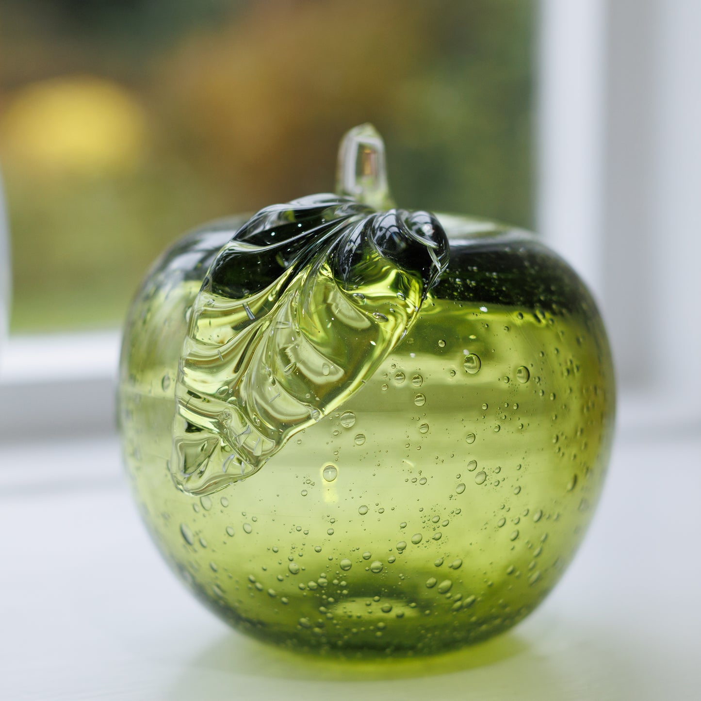 Green Glass Apple Ornament