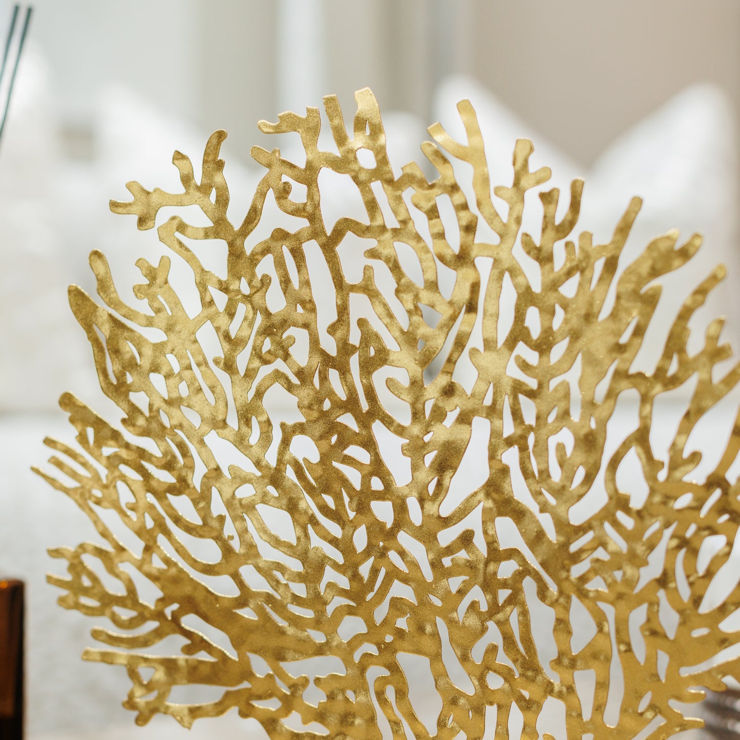 Gold Metal Coral Standing Decoration