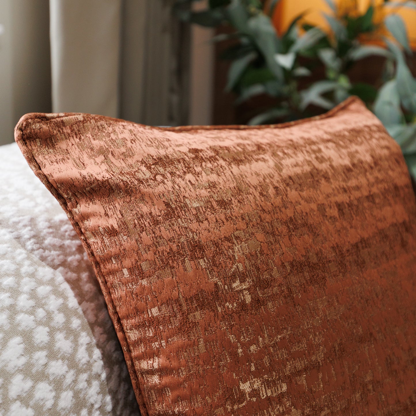 Feather filled cushion