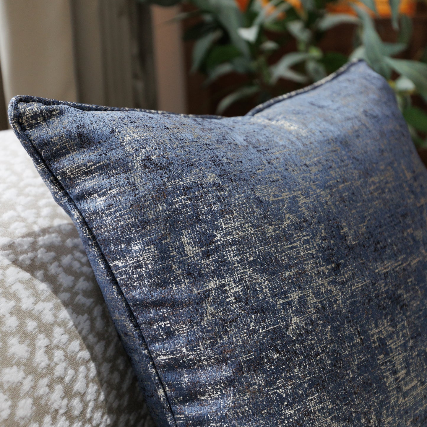 Feather filled cushion