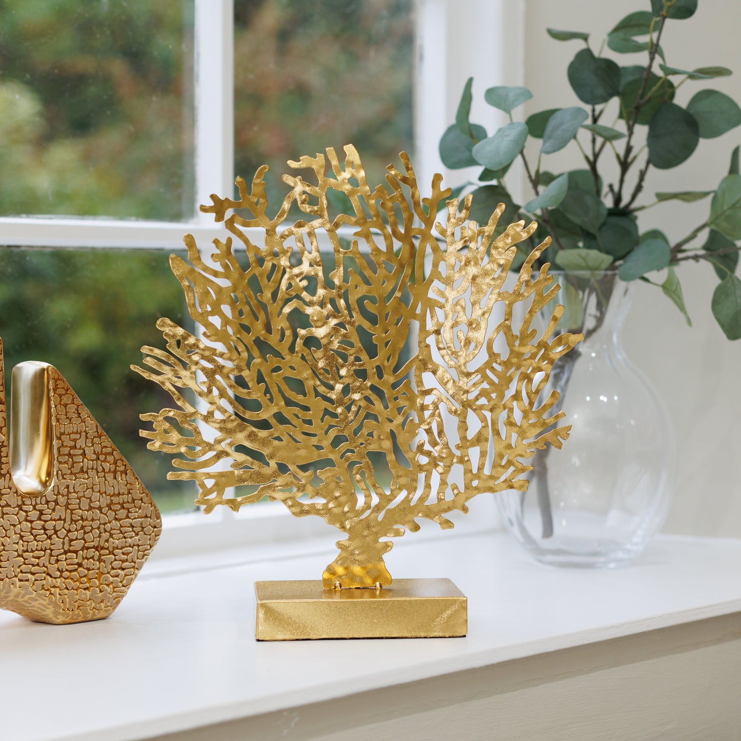 Gold Metal Coral Standing Decoration