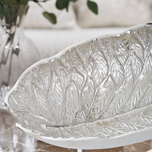 Salma Silver Finish Lotus Leaf Bowl