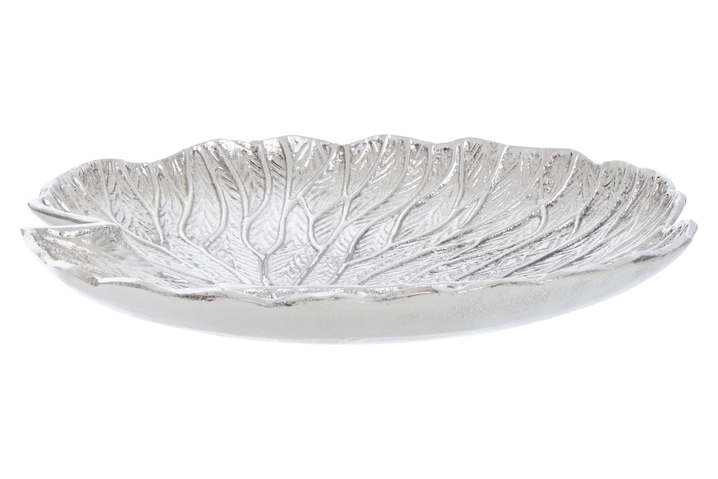 Salma Silver Finish Lotus Leaf Plate