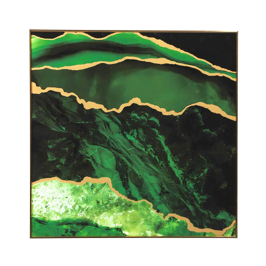 Abstract 80cm Green and Gold Wall Art